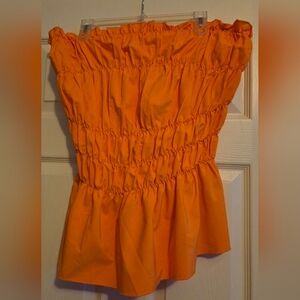 SHEIN Bright Orange Strapless Top